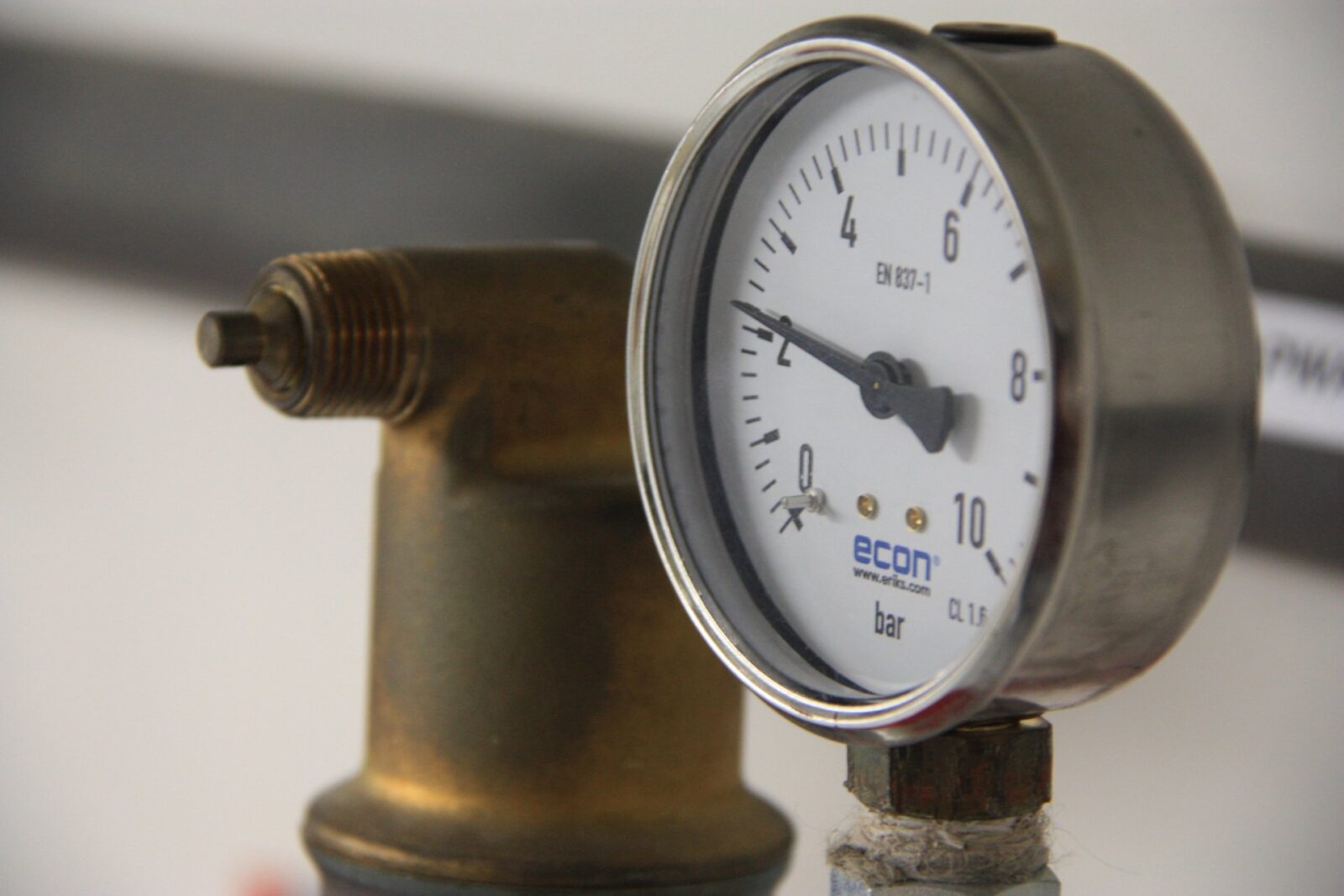 Manometer, drukmeter, werkdrukmeter, bar optische drukmeter voor vacuüm of perslucht.